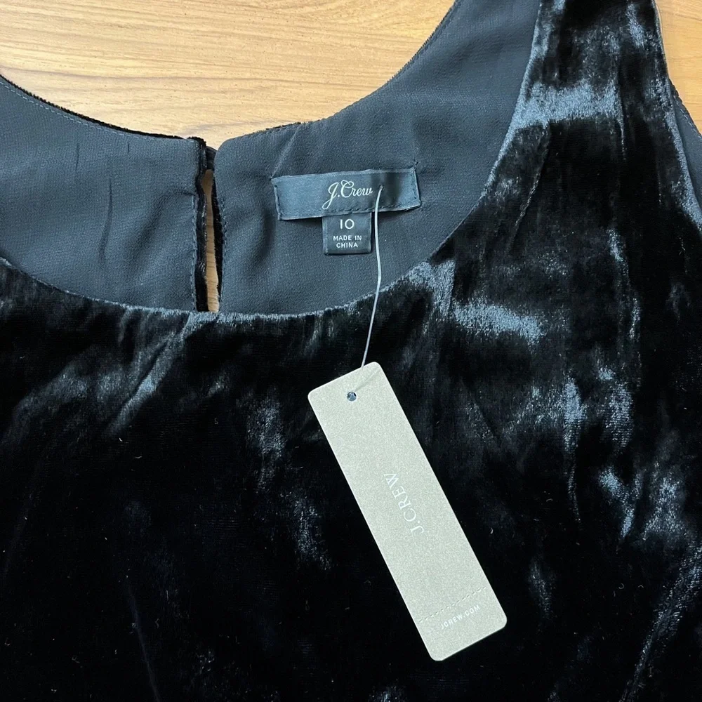 J.Crew Women’s Velvet Black Tank Top Size 10 Fully Lined‎